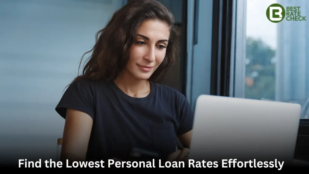 searching best personal loans A magnifying glass over loan rate charts, symbolizing effortless comparison and selection of the lowest personal loan rates available.